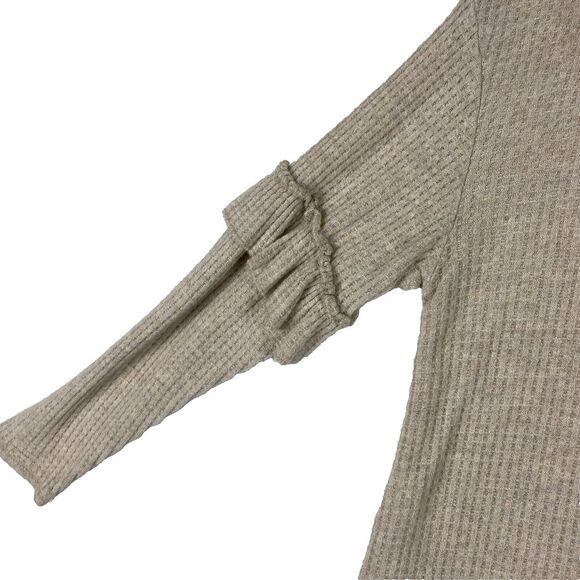 Democracy Lightweight Sweater Shirt Tan/Beige Long Sleeve Women's Size Medium - Picture 6 of 9